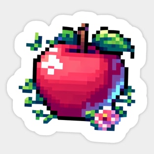 Apple Pixel Flora Bloom Vintage Retro Sticker